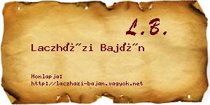 Laczházi Baján névjegykártya